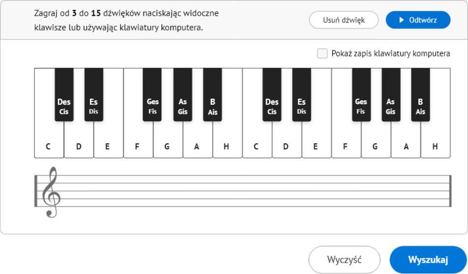 Wyszukiwanie proste - wyszukiwanie nutowe